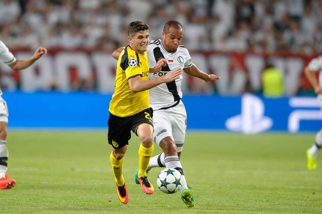Fußball, CL, Legia Warschau - Borussia Dortmund Fußball Champions League 2016 2017 Legia Warschau - Borussia Dortmund Christian Pulisic Vadis Odjidja  20160914_PF_PA045