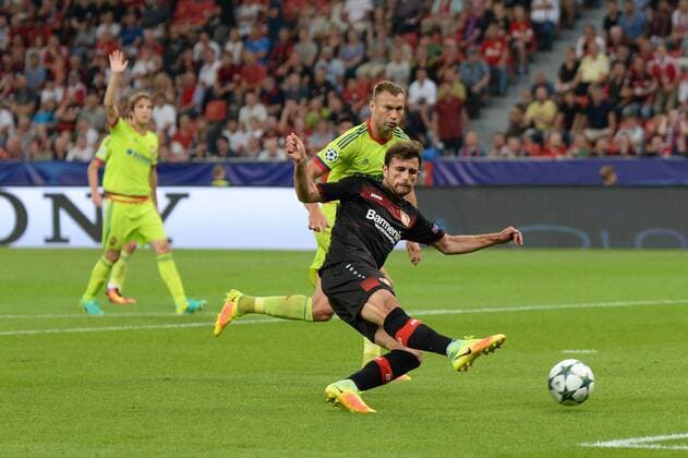 Ballannahme von Admir Mehmedi (Bayer Leverkusen), Torschuss zum 1:0 Leverkusen, Deutschland, 14.09.2016 - Fussball, Championsleague, Bayer Leverkusen - ZSKA Moskau, Fussball, Championsleague, Bayer Leverkusen - ZSKA Moskau, xklx