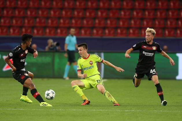 14.09.2016 - Aleksandr Golovin (ZSKA Moskau) beim Champions League Gruppenspiel (Saison 2016 17) Bayer Leverkusen - ZSKA Moskau. Â