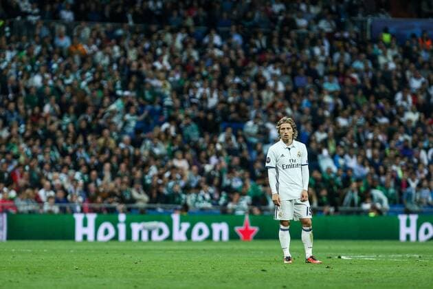 Fußball, CL, Real Madrid - Sporting Lissabon Real Madrid s Luka Modric during the match of Champions League group 6 round 1, between Real Madrid an Sporting Clube de Portugal at Santiago Bernabeu Stadium in Madrid September 14, 2016.  (20160914072)