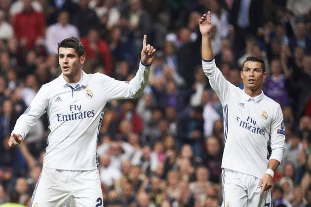 Bilder des Tages - SPORT Fußball, CL, Real Madrid - Sporting Lissabon September 14, 2016 - Madrid, Spain - Alvaro Morata (forward; Real Madrid), Cristiano Ronaldo (forward; Real Madrid) in action during the UEFA Champions League match between Real Madrid and Sporting Lisbon at Santiago Bernabeu on September 14, 2016 in Madrid Real Madrid vs Sporting Lisbon UEFA Champions League.  - ZUMAg15_
