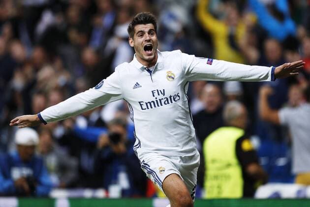 Bilder des Tages - SPORT Fußball, CL, Real Madrid - Sporting Lissabon Alvaro Morata (Real), SEPTEMBER 14, 2016 - Football Soccer : UEFA Champions League Group F match between Real Madrid 2-1 Sporting Clube de Portugal at Estadio Santiago Bernabeu in Madrid, Spain. Noxthirdxpartyxsales  (oqma020266)