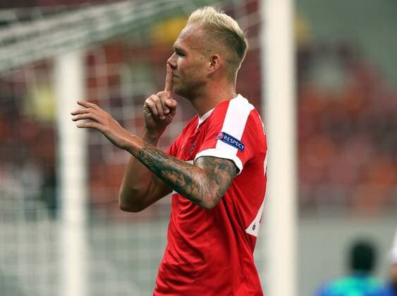SOCCER - EL, Giurgiu vs A.Wien BUCHAREST,ROMANIA,15.SEP.16 - SOCCER - UEFA Europa League, group stage, Astra Giurgiu vs FK Austria Wien. Image shows the rejoicing of Raphael Holzhauser (A.Wien). GEPAxpictures xChristianxOrt