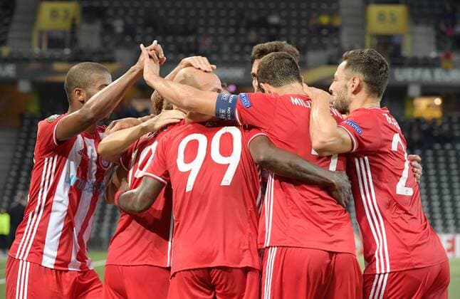15.09.2016 Bern ,Schweiz Europa League Saison 2016 2017 BSC Young Boys - Olymiakos Piräus Bild zeigt Torjubel (Olympiacos) Aktion Einzelbild 
