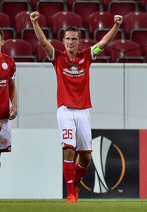 15.09.2016, xfux, Fussball Europa League, FSV Mainz 05 - AS St.Etienne, emspor, v.l. Niko Bungert (FSV Mainz 05) Torjubel, Goal celebration, celebrate the goal zum 1:0 Mainz