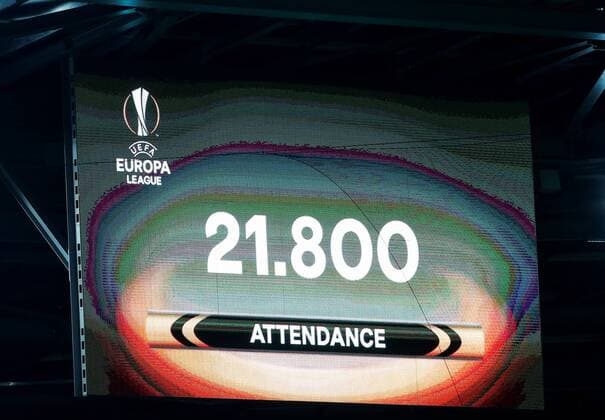 SOCCER - EL, Rapid vs Genk VIENNA,AUSTRIA,15.SEP.16 - SOCCER - UEFA Europa League, group stage, SK Rapid Wien vs KRC Genk. Image shows the score board.1 Keywords: Wien Energie. GEPAxpictures xPatrickxLeuk