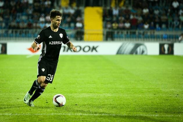 UEFA: Qarabag FK - Slovan Liberec Qarabag FK s player Dani Quintana controls the ball during the UEFA Europe League match between Qarabag FK and Slovan Liberec at Dalga Arena stadium. The final score is 2-2.  AzizxKarimovx xPacificxPress