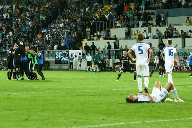 UEFA: Qarabag FK - Slovan Liberec Rashad F. Sadygov celebrates after scoring during the UEFA Europa League group J football match Qarabag vs Slovan Liberec at Dalga Arena stadium. The final score is 2-2.  AzizxKarimovx xPacificxPress