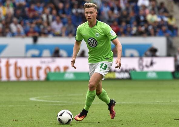 17.09.2016, xblx, Fussball 1.Bundesliga, TSG 1899 Hoffenheim - VfL Wolfsburg, emspor v.l. Yannick Gerhardt (VfL Wolfsburg), FREISTELLER Sinsheim