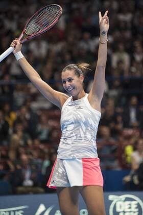 Tennis, Djokovic and Friends Showmatch in Mailand Milan, Djokovic and Friends in the picture: Flavia Pennetta  Copyright: xAlbertoxScarpinatox
