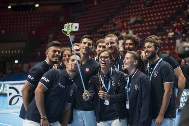 Tennis, Djokovic and Friends Showmatch in Mailand Milan, Djokovic and Friends in the photo: Novak Djokovic  Copyright: xAlbertoxScarpinatox
