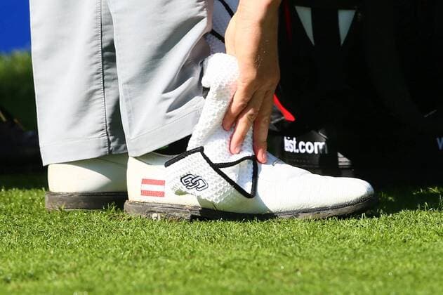 GOLF - Porsche European Open BAD GRIESBACH,GERMANY,22.SEP.16 - GOLF - Porsche European Open, GC Bad Griesbach. Image shows the shoes of Bernd Wiesberger (AUT). GEPAxpictures xFelixxRoittner