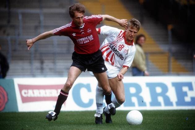 Reiner Wirsching (1. FC Nürnberg) gegen Alfons Higl (1. FC Köln)