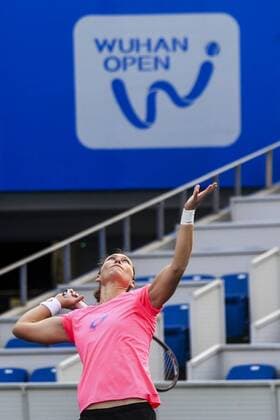WUHAN, CHINA - SEPTEMBER 22: Samantha Stosur of Australia attends a training session ahead of the 2016 WTA Tennis Damen Dongfeng Motor Wuhan Open on September 22, 2016 in Wuhan, Hubei Province of China.  CFP492533719 