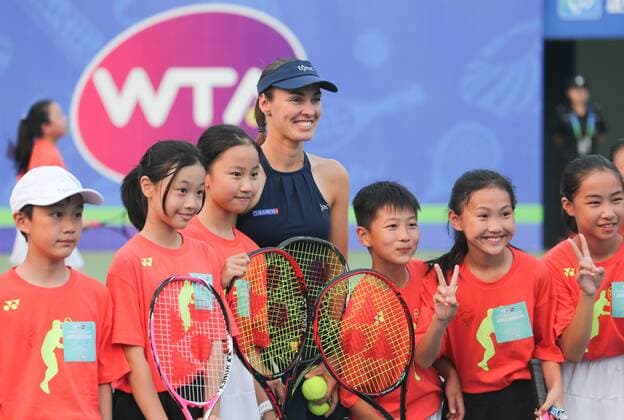 WUHAN, CHINA - SEPTEMBER 25: Swiss tennis player Martina Hingis attends an activity on day 1 of the 2016 WTA Tennis Damen Dongfeng Motor Wuhan Open on September 25, 2016 in Wuhan, China.  CFP492686333 