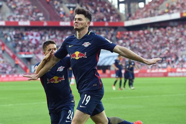 Bilder des Tages - SPORT Fußball 1. Bundesliga 5. Spieltag 1. FC Köln - RB Leipzig am 25.09.2016 im RheinEnergieStadion in Köln Torjubl zum 0:1 durch Oliver Burke ( Leipzig ) xRx