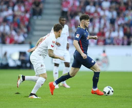 vl. Simon Zoller (FC Koeln, 11), Oliver Burke (Leipzig, 19), 1. FC Koeln - RB Leipzig, Koeln Copyright: xHorn xEibner-Pressefotox EP_bhorn