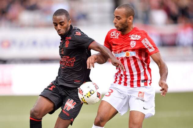 Fußball, AS Nancy - OGC Nizza 21 RICARDO PEREIRA (nice) - 03 Tobias BADILA (nan) FOOTBALL : AS Nancy vs OGC Nice - Ligue 1 - 25 09 2016 AnthonyBIBARD FEP Panoramic 