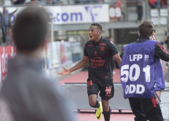 Fußball, AS Nancy - OGC Nizza Torjubel Plea ( Nice) FOOTBALL : AS Nancy vs OGC Nizza - Ligue 1 - 27 08 2016 MOAx 
