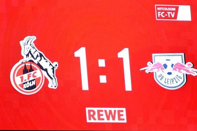 GER, 1.FBL., 1. FC Köln vs. RB Leipzig 25.09.2016, RheinEnergieStadion, Koeln, GER, 1.FBL., 1. FC Köln vs. RB Leipzig im Bild picture shows: Endstand 1.1 Foto © nordphoto Meuter nordphotox xMeuter