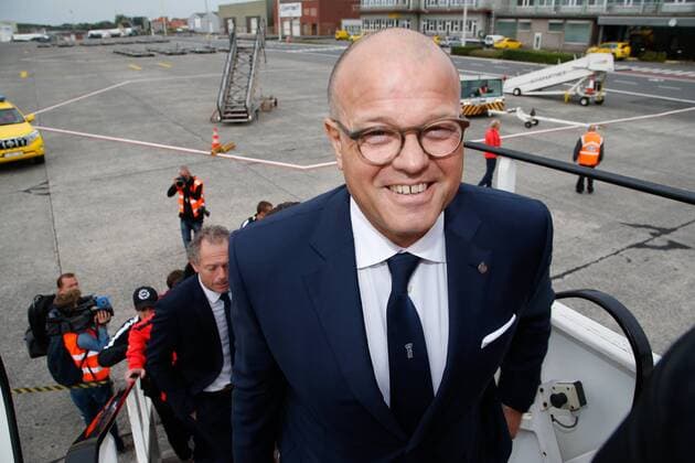 Club s chairman Bart Verhaeghe pictured at the departure of Belgian first division soccer team Club Brugge KV in Brugge, Monday 26 September 2016. Brugge is preparing for the second game in the UEFA Champions League group stage competition, in the group G, against Danish club Kopenhagen tomorrow. BRUNOxFAHY  x04941047x