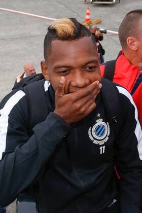 Club s Jose Izquierdo pictured at the departure of Belgian first division soccer team Club Brugge KV in Brugge, Monday 26 September 2016. Brugge is preparing for the second game in the UEFA Champions League group stage competition, in the group G, against Danish club Kopenhagen tomorrow. BRUNOxFAHY  x04941050x