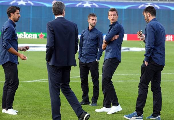 Juventus players at Maksimir stadium - Zagreb, Croatia 26.09.2016., Zagreb, Croatia - FC Juventus players visited Maksimir stadium before Champions League match with GNK Dinamo. Mario Mandzukic, Miralem Pjanic, Sami Khedira  RobertxAnic PIXSELL