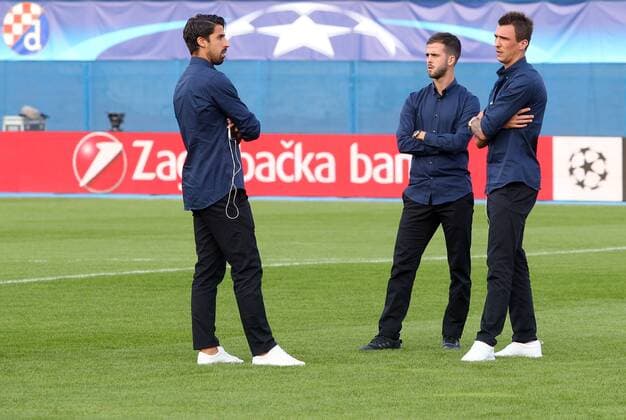 Juventus players at Maksimir stadium - Zagreb, Croatia 26.09.2016., Zagreb, Croatia - FC Juventus players visited Maksimir stadium before Champions League match with GNK Dinamo. Mario Mandzukic, Miralem Pjanic, Sami Khedira  RobertxAnic PIXSELL