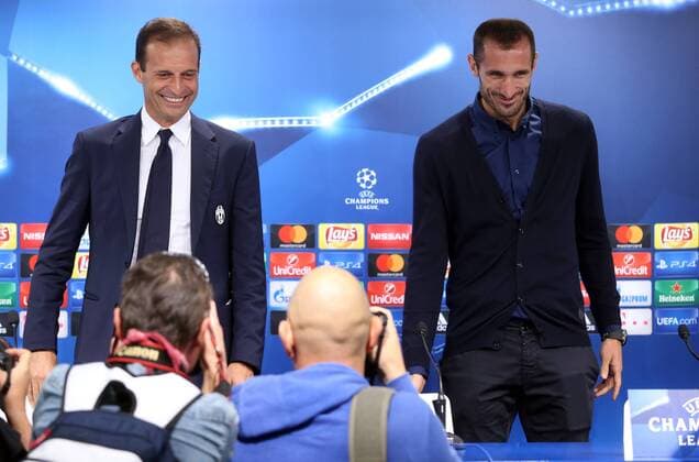 FC Juventus press conference PK Pressekonferenz - Zagreb, Croatia 26.09.2016., Zagreb, Croatia - FC Juventus held press conference before Champions League match with GNK Dinamo. Giorgio Chiellini and Massimiliano Allegri.  RobertxAnic PIXSELL