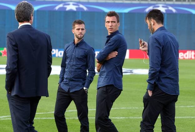 Juventus players at Maksimir stadium - Zagreb, Croatia 26.09.2016., Zagreb, Croatia - FC Juventus players visited Maksimir stadium before Champions League match with GNK Dinamo. Mario Mandzukic, Miralem Pjanic.  RobertxAnic PIXSELL