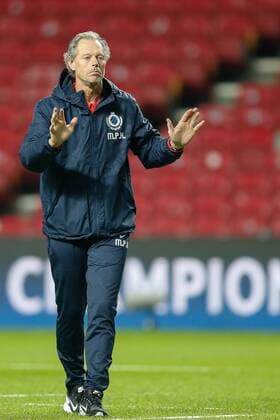 Club s head coach Michel Preud homme pictured during a training session of Belgian first division soccer team Club Brugge KV in Copenhagen, Monday 26 September 2016. Brugge is preparing for the second game in the UEFA Champions League group stage competition, in the group G, against Danish club Kopenhagen tomorrow. BRUNOxFAHY  x04941321x