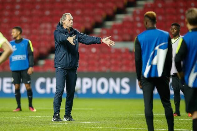 Club s head coach Michel Preud homme pictured during a training session of Belgian first division soccer team Club Brugge KV in Copenhagen, Monday 26 September 2016. Brugge is preparing for the second game in the UEFA Champions League group stage competition, in the group G, against Danish club Kopenhagen tomorrow. BRUNOxFAHY  x04941312x