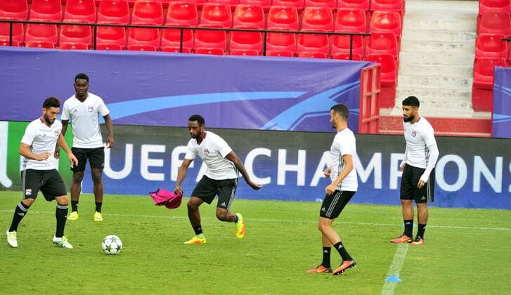Olympique Lyon training session at Pizjuan stadium before Champions League match against Sevilla. xKIKOxHURTADOx 