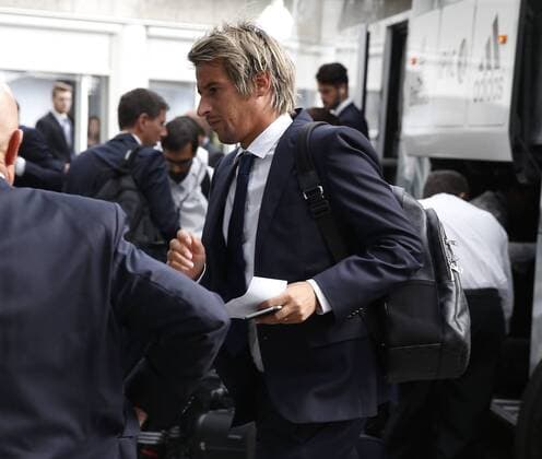 Coentrao. Real Madrid players arrive at their hotel in Dortmund one day before of their Champions League match agains Bayer Dortmund. In this picture, Coentrao. xFOTOxCHEMAxREYx 