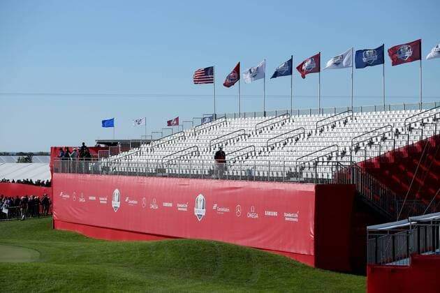 GOLF - Ryder Cup 2016 CHASKA,MINNESOTA,USA,27.SEP.16 - GOLF - Ryder Cup, Hazeltine National Golf Club. Image shows a tribune. GEPAxpictures xDanielxGoetzhaber