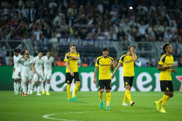 Gonzalo Castro (Borussia Dortmund 27) und Pierre-Emerick Aubameyang (Borussia Dortmund 17) beim Champions League Spiel zwischen Borussia Dortmund und Real Madridl am 27.09.2016, Dortmund Copyright: xSchuelerx xEibnerx-xPressefotox EP_JSE