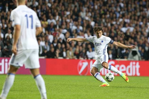 Fussball, Champions League, FC Kopenhagen vs. FC Brügge: Thomas Delaney. Champions League , FC Copenhagen - FC Brugge 