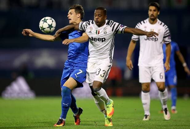 Champions League, Dinamo -Juventus 27.09.2016., Maksimir Stadium, Zagreb - Champions League, Group H, Round 2, GNK Dinamo - Juventus FC.Mario Situm, Patrice Evra.  IgorxKralj PIXSELL