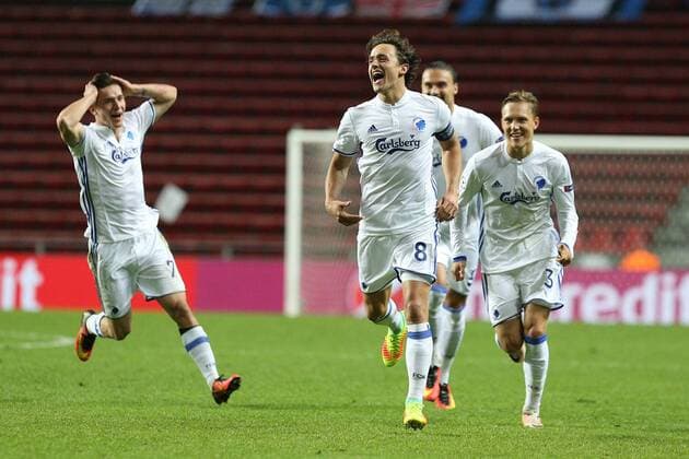 Fussball, Champions League, FC Kopenhagen vs. FC Brügge: Thomas Delaney of Copenhagen. Champions League , FC Copenhagen - FC Brugge 