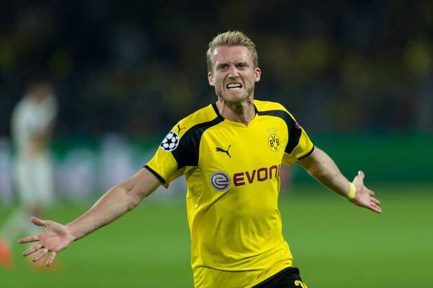 Dortmund, Germany 27.09.2016, UEFA Champions League - 2016 17 Season, Group F - Matchday 2, BV Borussia Dortmund - Real Madrid, Andre Schuerrle (BVB) jubelt nach seinem treffer zum 2:2 ( DeFodi001