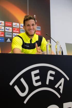 Gent s Rami Gershon pictured during a press conference PK Pressekonferenz of Belgian soccer team KAA Gent, Wednesday 28 September 2016, in Gent. Tomorrow Gent is playing Turkish club Atiker Konyaspor in the second match of the group stage of the Europa League competition. KURTxDESPLENTER  x04942396x