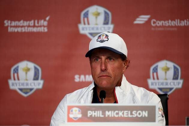 Bilder des Tages - SPORT GOLF - Ryder Cup 2016 CHASKA,MINNESOTA,USA,28.SEP.16 - GOLF - Ryder Cup, Hazeltine National Golf Club, press conference PK Pressekonferenz Image shows Phil Mickelson (USA). GEPAxpictures xDanielxGoetzhaber
