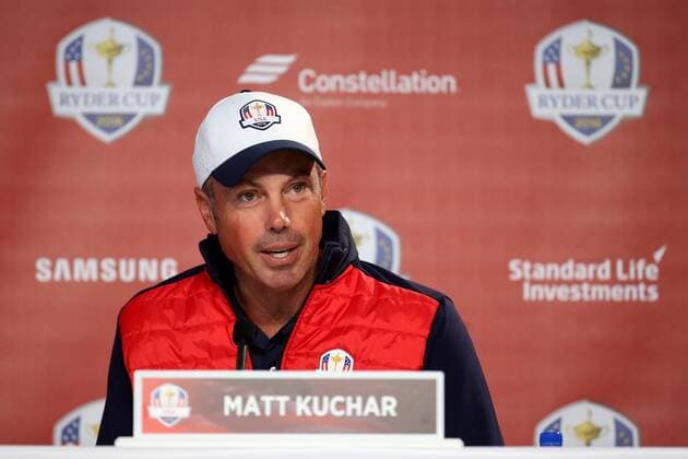GOLF - Ryder Cup 2016 CHASKA,MINNESOTA,USA,28.SEP.16 - GOLF - Ryder Cup, Hazeltine National Golf Club, press conference PK Pressekonferenz Image shows Matt Kuchar (USA). GEPAxpictures xDanielxGoetzhaber