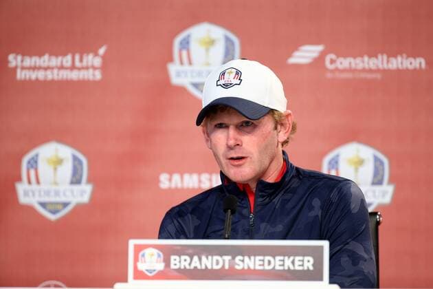 GOLF - Ryder Cup 2016 CHASKA,MINNESOTA,USA,28.SEP.16 - GOLF - Ryder Cup, Hazeltine National Golf Club, press conference PK Pressekonferenz Image shows Brandt Snedeker (USA). GEPAxpictures xDanielxGoetzhaber