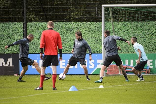 Ajax s players in action at a training session of Dutch soccer team Ajax Amsterdam in Amsterdam, The Netherlands, Wednesday 28 September 2016. Tomorrow Ajax is playing the second game of the group stage of the Europa League competition against Belgian club Standard de Liege . NICOLASxLAMBERT  x04942634x
