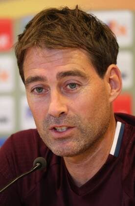 Anderlecht s head coach Rene Weiler pictured during a press conference PK Pressekonferenz of Belgian soccer team RSC Anderlecht in Saint-Etienne, France, Wednesday 28 September 2016. Tomorrow Anderlecht is playing the second game in the group stage of the UEFA Europa League competition against French club AS Saint-Etienne. VIRGINIExLEFOUR  x04942901x