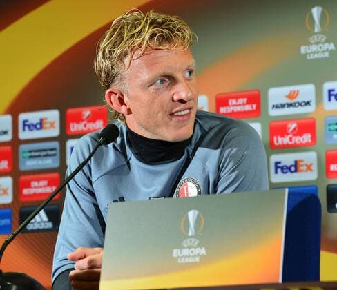 Feyenoord s player Dirk Kuyt attend a press conference PK Pressekonferenz following a training session in Istanbul, Turkey, 28 September 2016. Feyenoord will face Fenerbahce in a UEFA Europa League Group a match on 29 September 2016. 