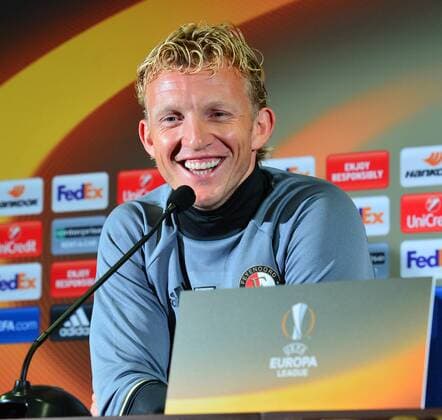 Feyenoord s player Dirk Kuyt attend a press conference PK Pressekonferenz following a training session in Istanbul, Turkey, 28 September 2016. Feyenoord will face Fenerbahce in a UEFA Europa League Group a match on 29 September 2016. 