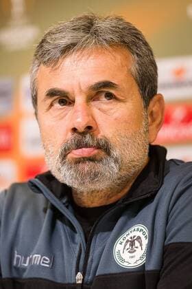 Konyaspor s head coach Aykut Kocaman pictured during a press conference PK Pressekonferenz of Turkish club Atiker Konyaspor, Wednesday 28 September 2016, in Gent. Tomorrow Gent is playing Turkish club Atiker Konyaspor in the second match of the group stage of the Europa League competition. KURTxDESPLENTER  x04943052x