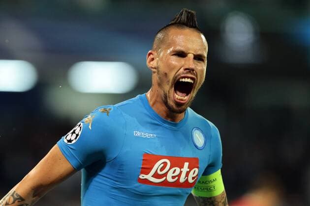 Marek Hamsik Napoli, goal celebration Football Calcio UEFA Champions League 2016 2017 Group B. Napoli - Benfica Foto CesarexPurini Insidefoto cesarexpurini